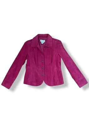 Vintage Live a Little Fuschia Leather Jacket Size M